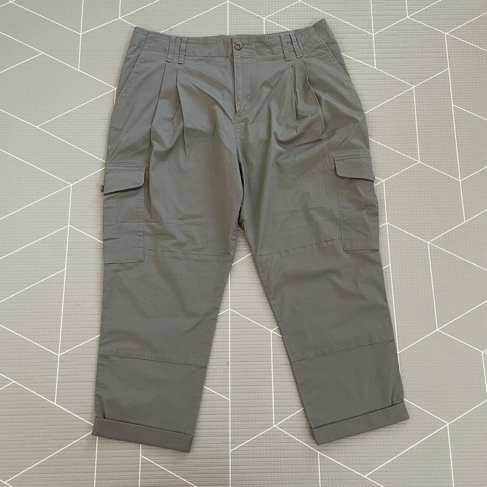 Polo Ralph‎ Lauren Womens Pleated Cargo Pants Green Size 14